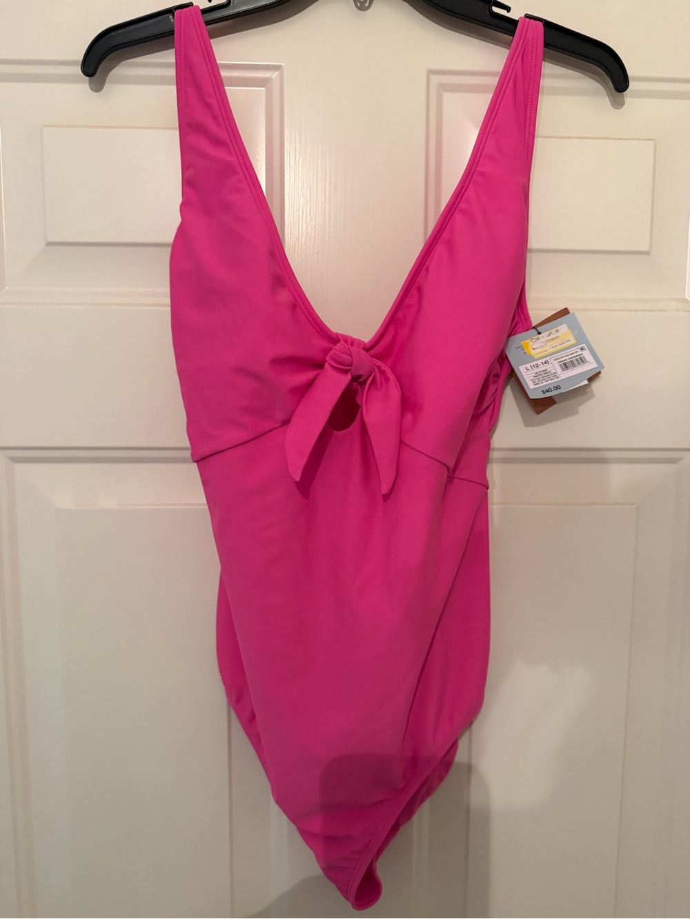 Women’s Fuchsia One-Piece Swimsuit with Front Tie